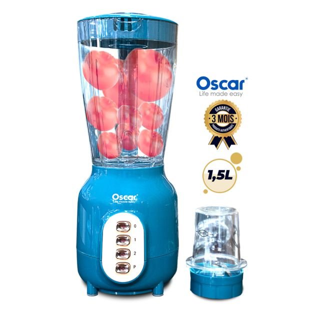 OSCAR 2-in-1 Blender 1.5L – Glass Jar – 400W – OSC-BL-150 | Stainless Steel