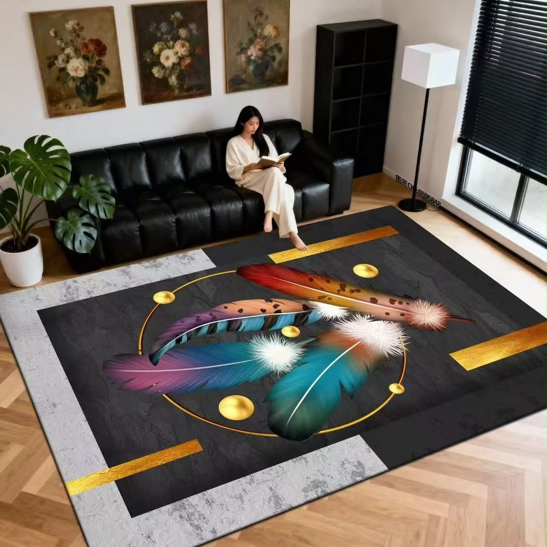 Mid-Century Modern Geometric Bauhaus Color Block Area Rug 160x200cm